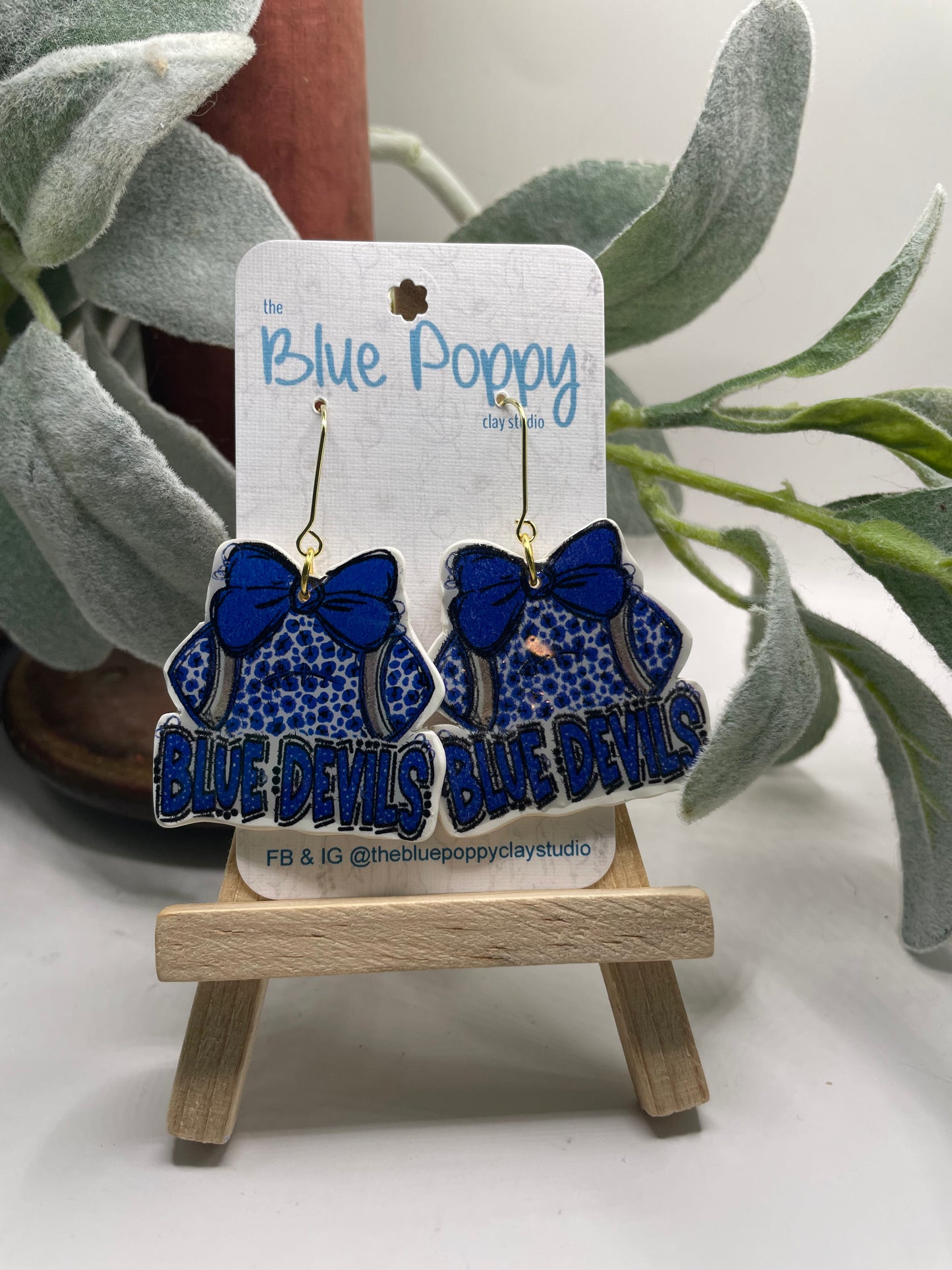 Blue Devils Cheetah football with bow