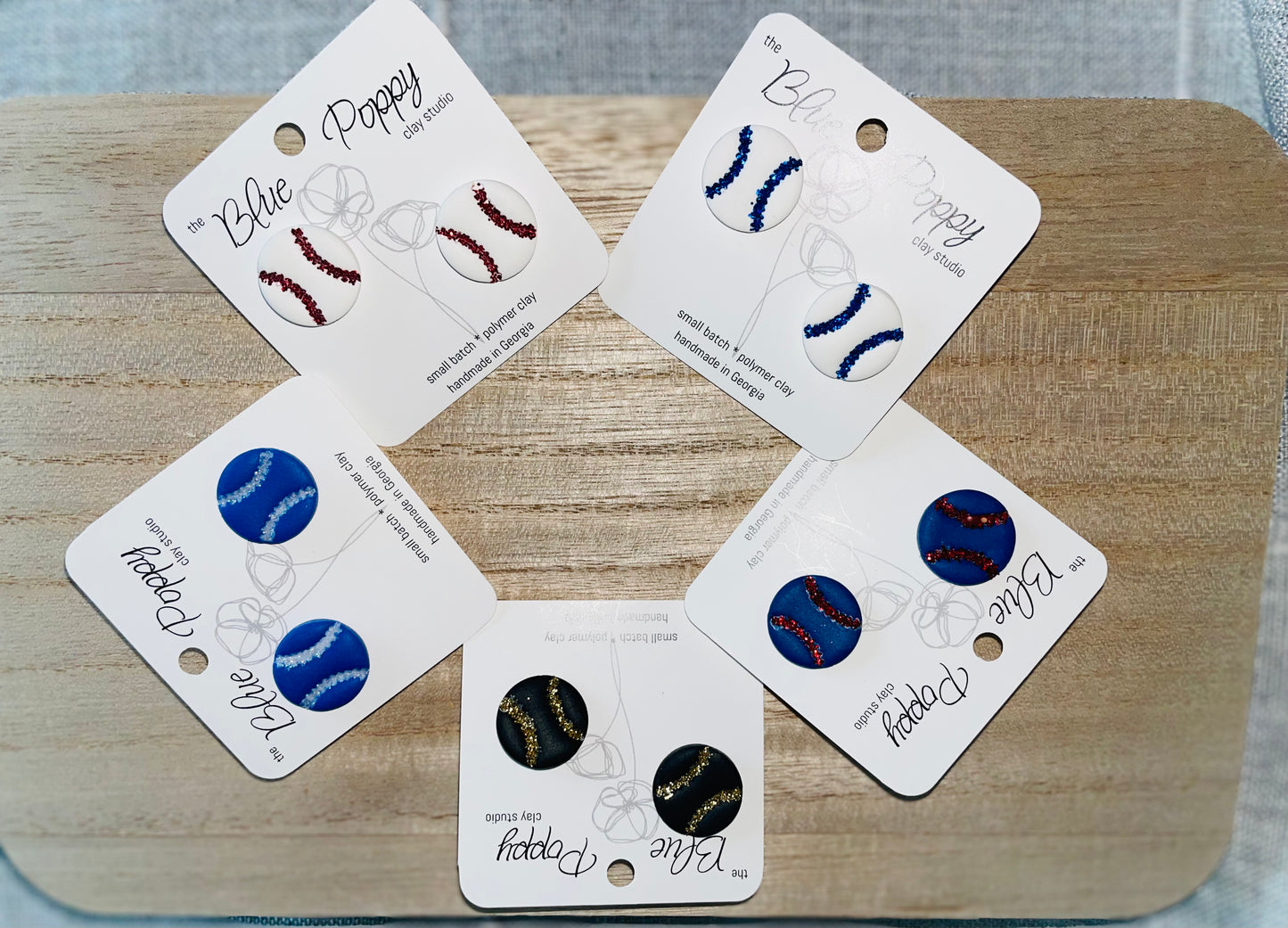 Baseball Studs (multiple colors)