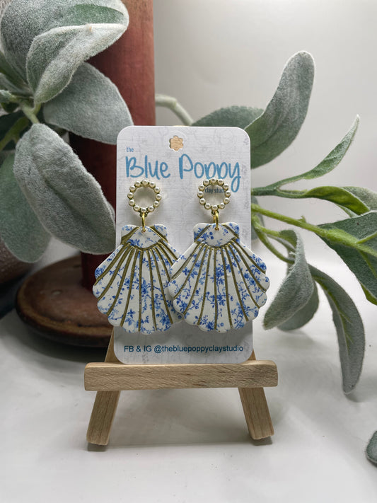 Scallop shell-blue toile-2