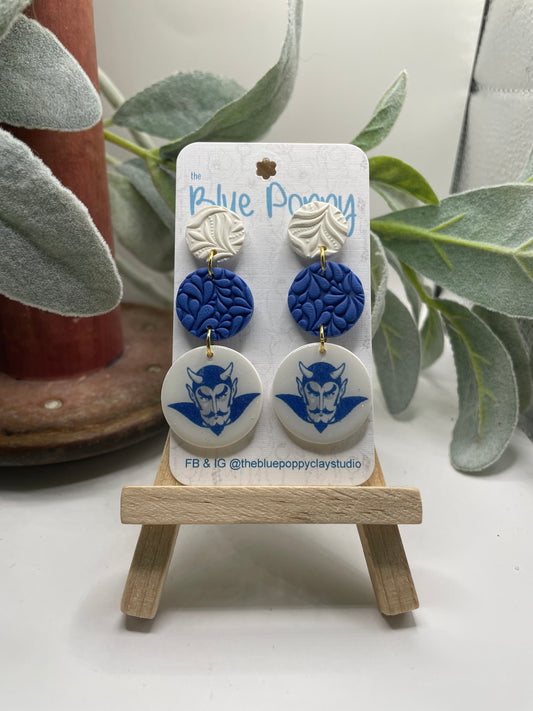 Retro Blue Devil 3 tier dangle