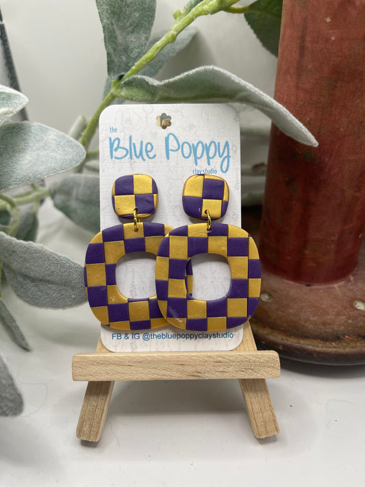 The Beth Checkerboard - Purple & Gold